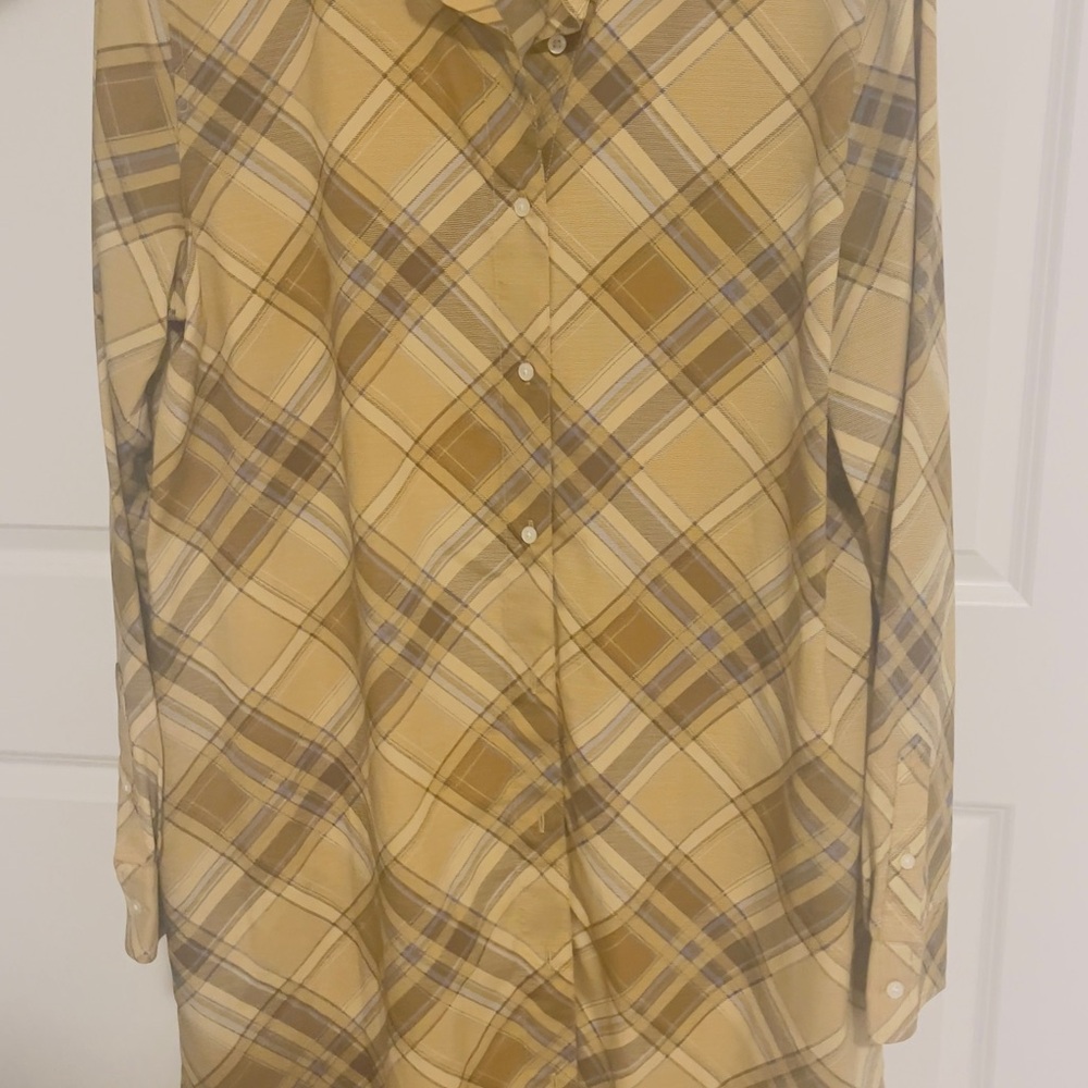 Ralph Lauren Tan and Brown Casual Button Down Shirt